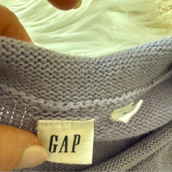 GAP Warm Purple Violet Stripe Roll Neck Cotton Sweater - Picture 3 of 5